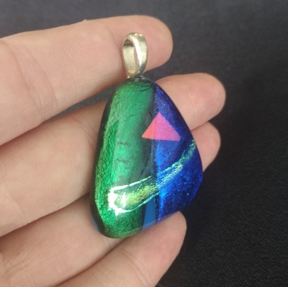 Green and Blue Glass Pendant - Picture 3 of 8